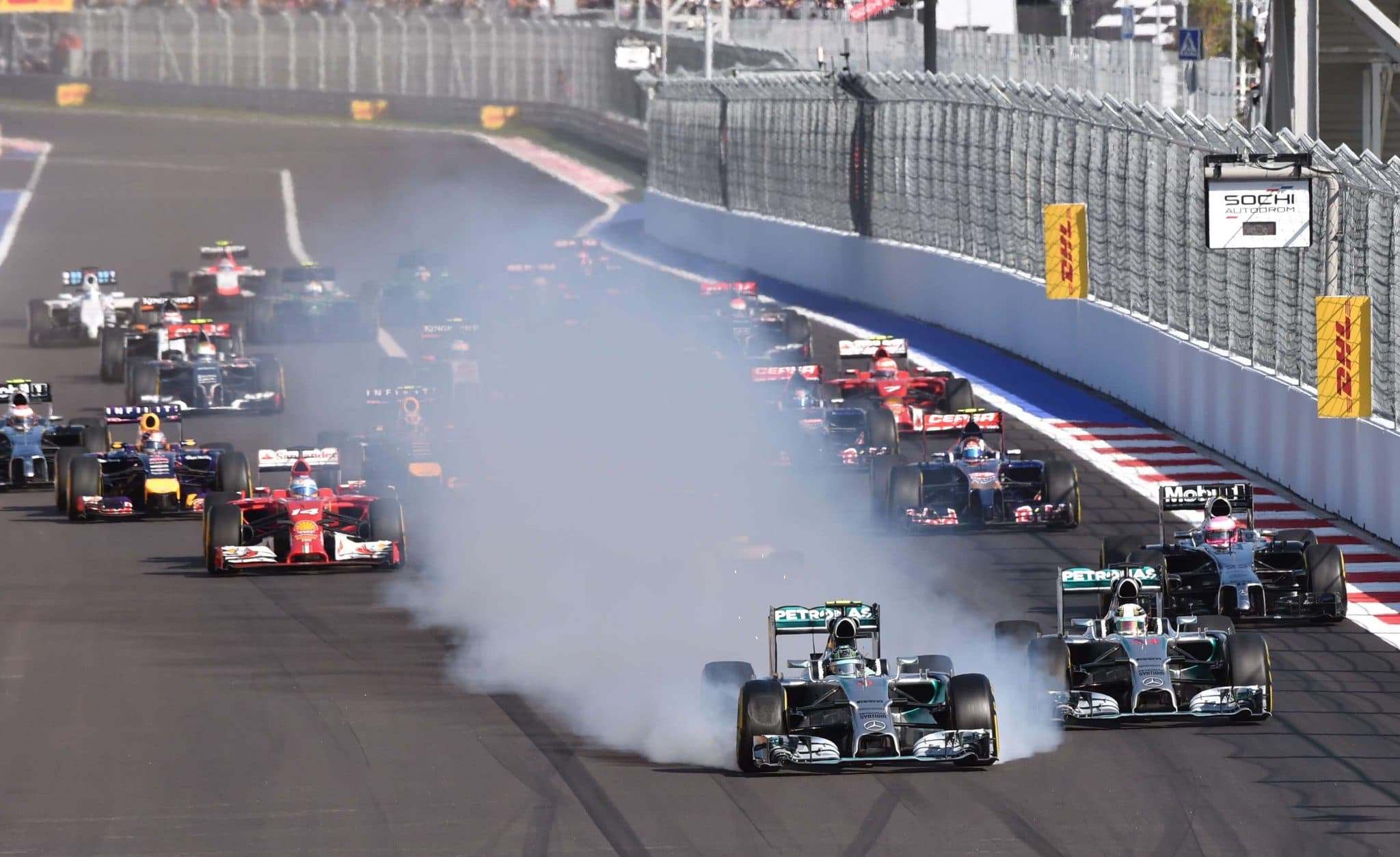 Fritada de pneus F&oacute;rmula 1