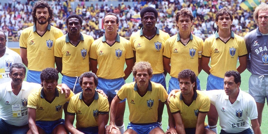Camisa da Sele&ccedil;&atilde;o Brasileira em 1986