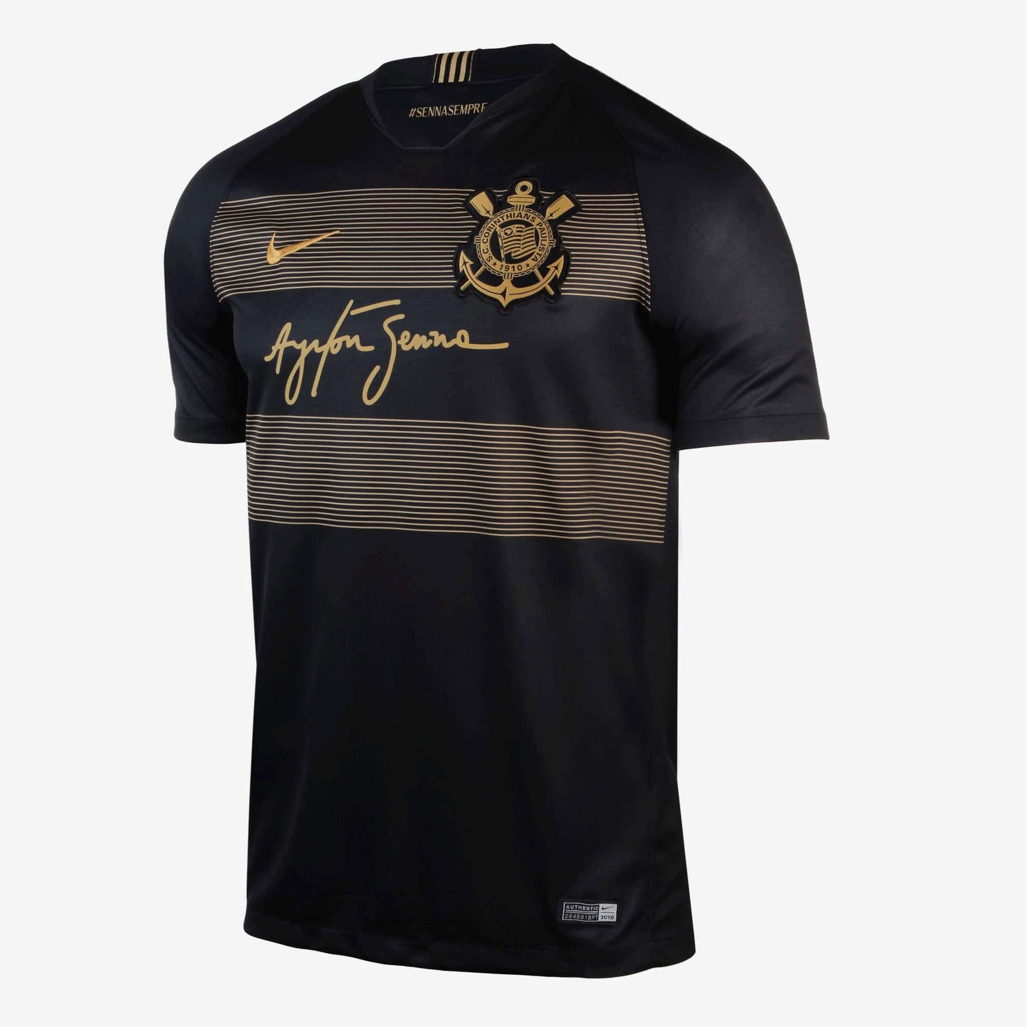Camisa do Corinthians em homenagem a Ayrton Senna