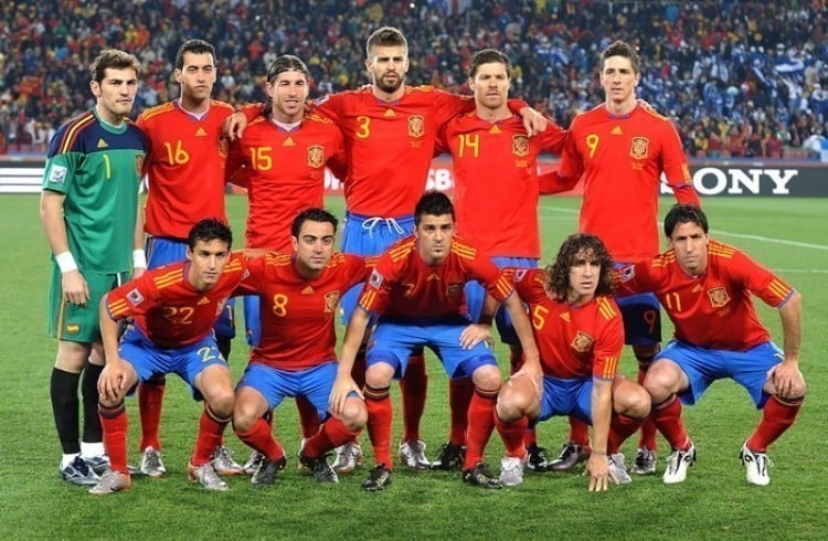 Camisa da Espanha na Copa de 2010