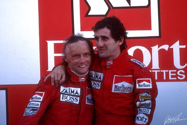Niki Lauda e Alain Prost