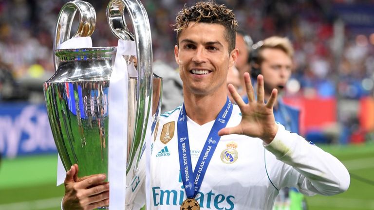 Cristiano Ronaldo pentacampe&atilde;o da Champions