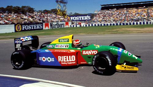 Carro de Nelson Piquet na Benetton na F&oacute;rmula 1