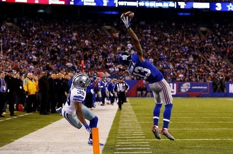 Odell Beckham Jr recep&ccedil;&atilde;o