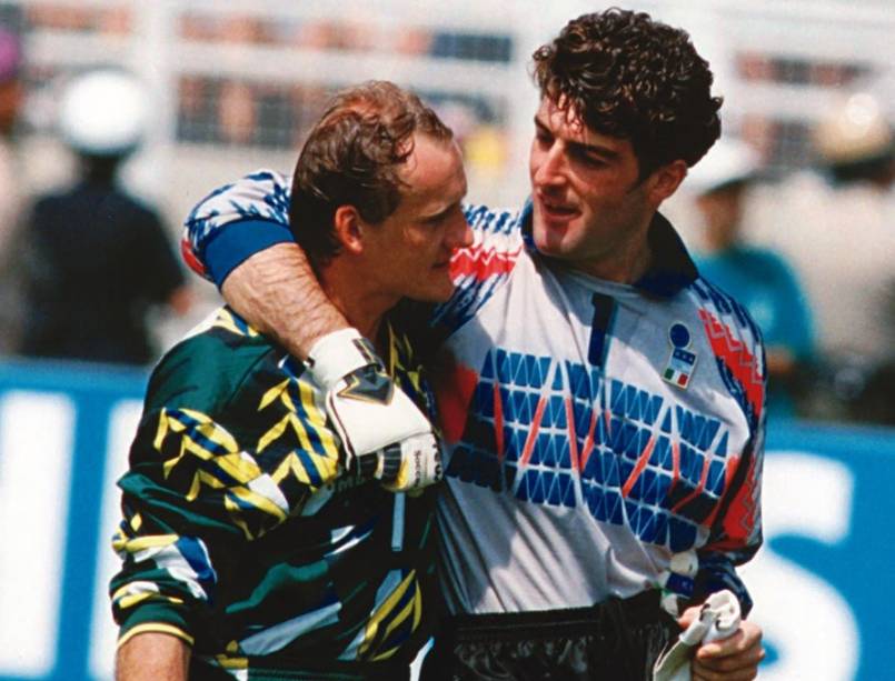 Gianluca Palgiuca e Taffarel na Copa de 1994