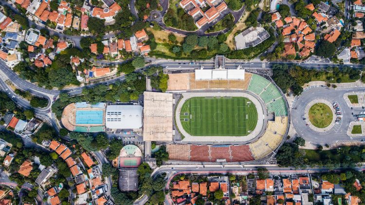 Imagem a&eacute;rea do Pacaembu