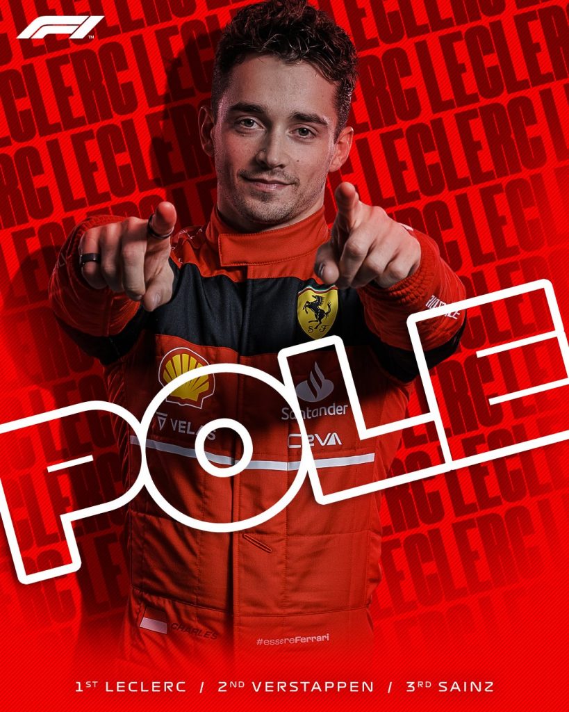 Charles Leclerc conquista primeira pole position da F&oacute;rmula 1 2022