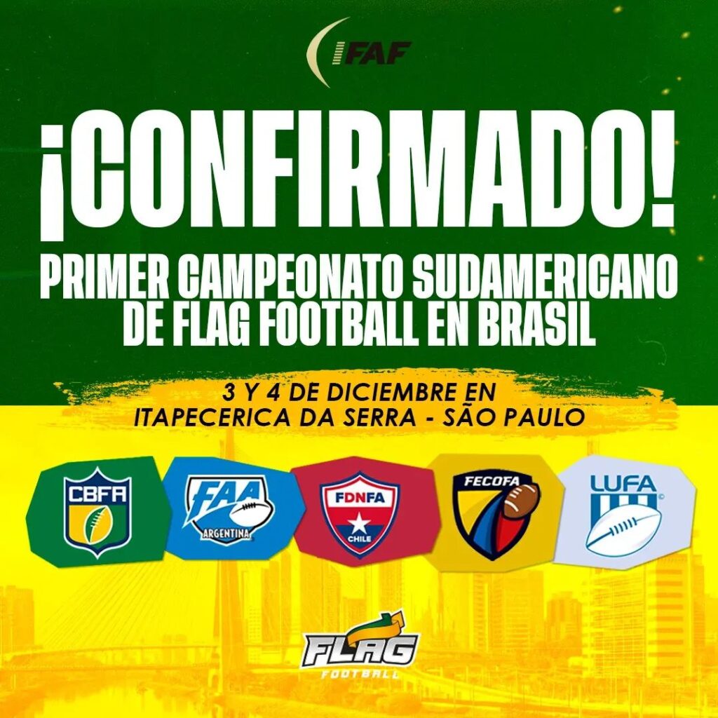 CBFA confirma primeiro Campeonato Sul-Americano de Flag Football 5&times;5