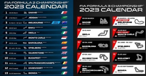 FIA anuncia calend&aacute;rio de corridas da F&oacute;rmula 2 e 3