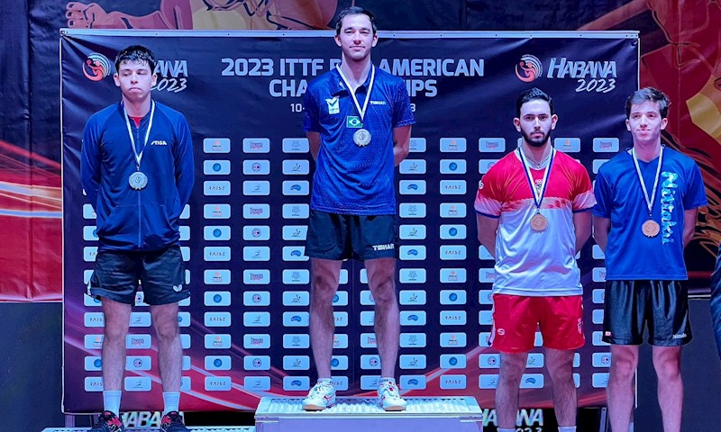 Hugo Calderano e Bruna Takahashi colocam o Brasil no p&oacute;dio do Pan-Americano