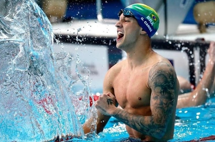 Com C&eacute;sar Cielo como inspira&ccedil;&atilde;o, Guilherme Carib&eacute; faz 2023 &eacute;pico com 3 ouros no Pan