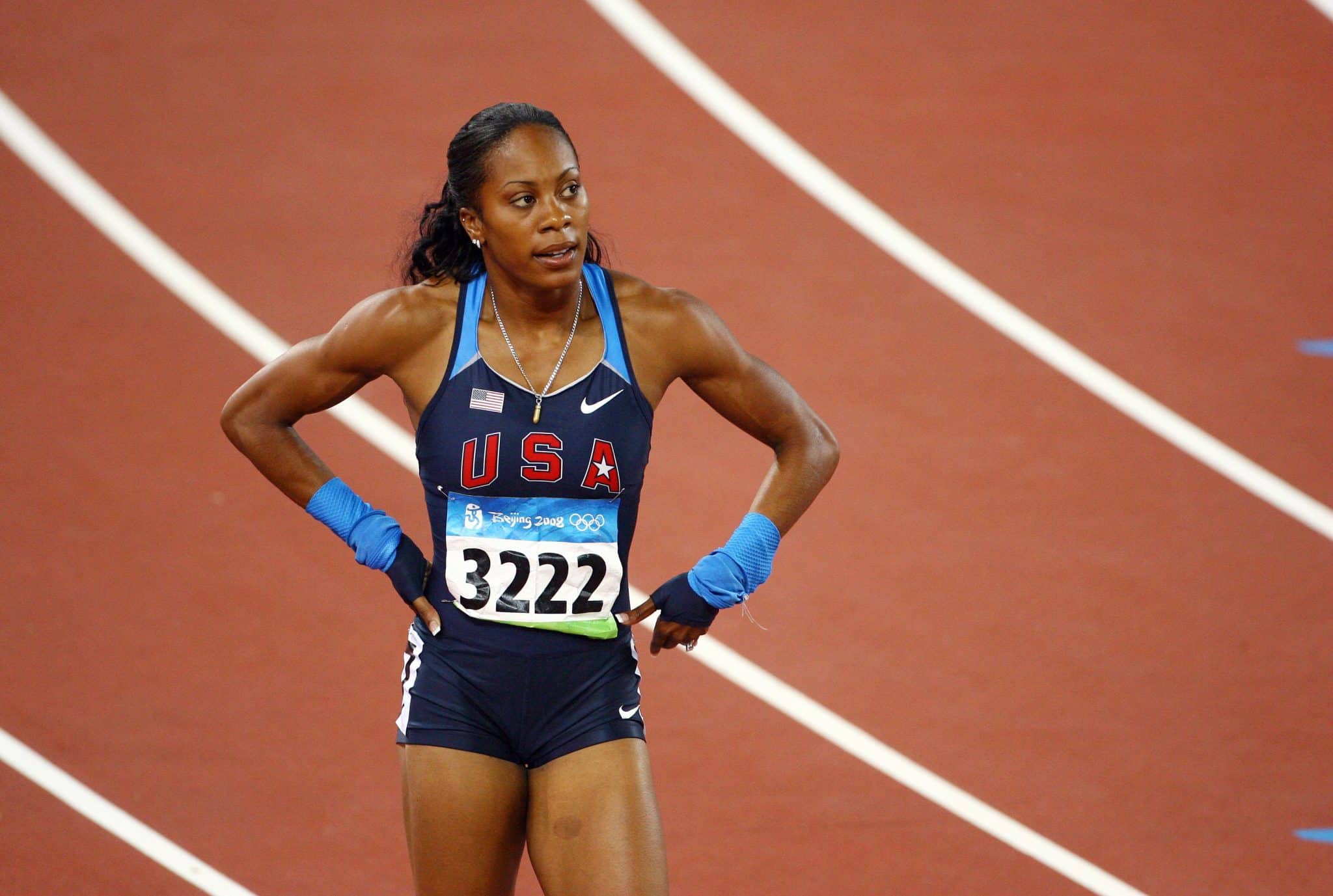 Sanya Richards em a&ccedil;&atilde;o nas Olimp&iacute;adas de Pequim 2008