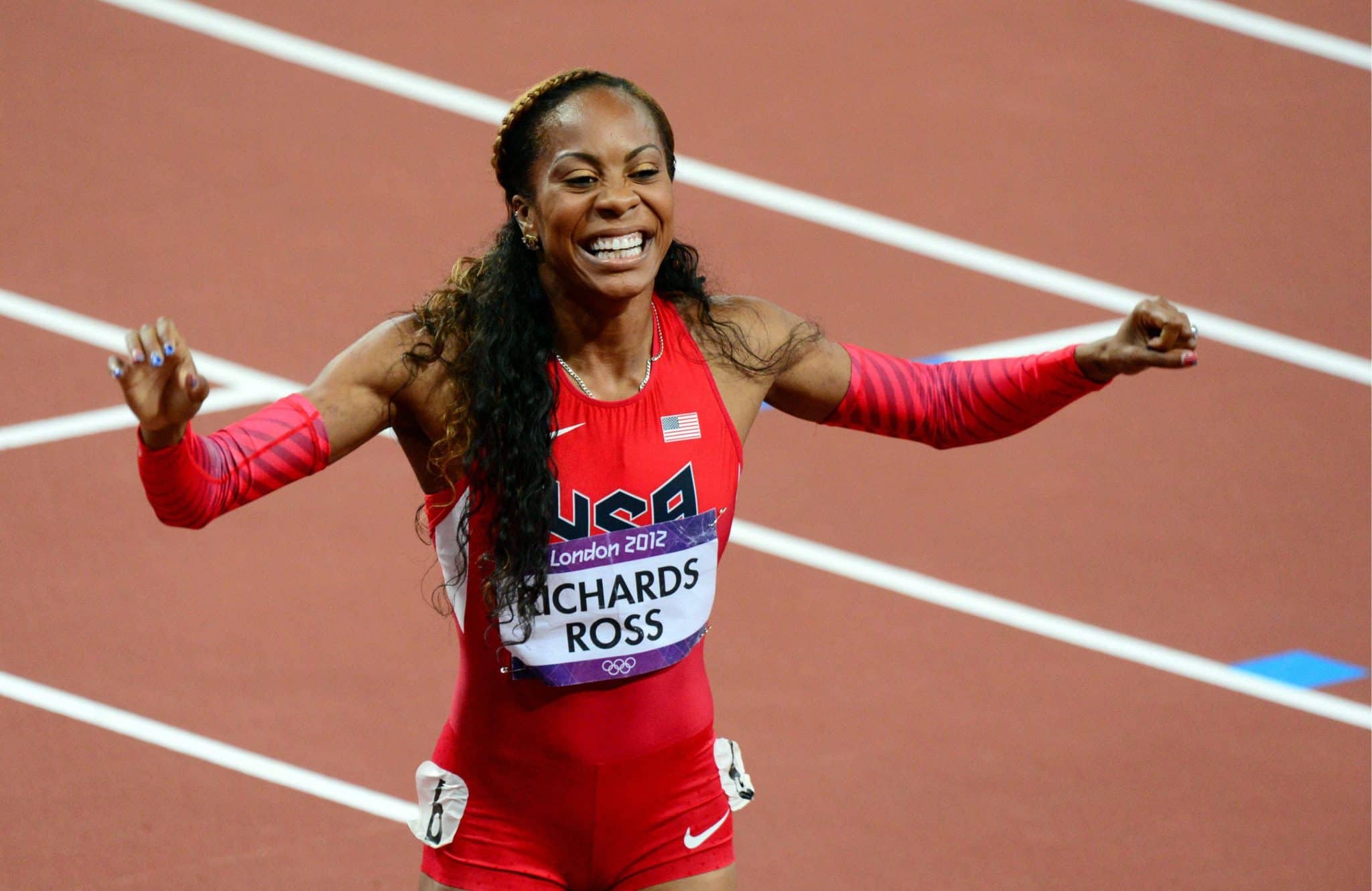 Sanya Richards competindo nas Olimp&iacute;adas de Londres 2012