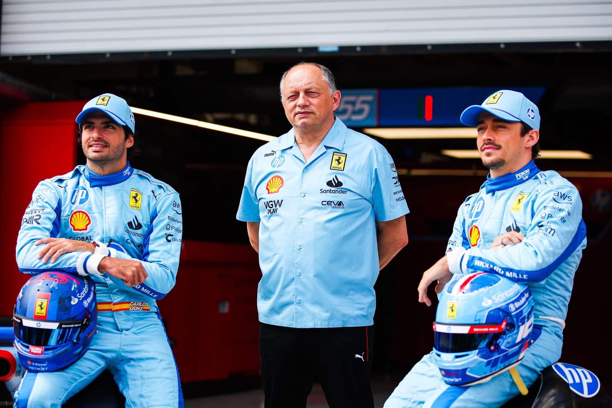Fr&eacute;d&eacute;ric Vasseur, Charles Leclerc e Carlos Sainz