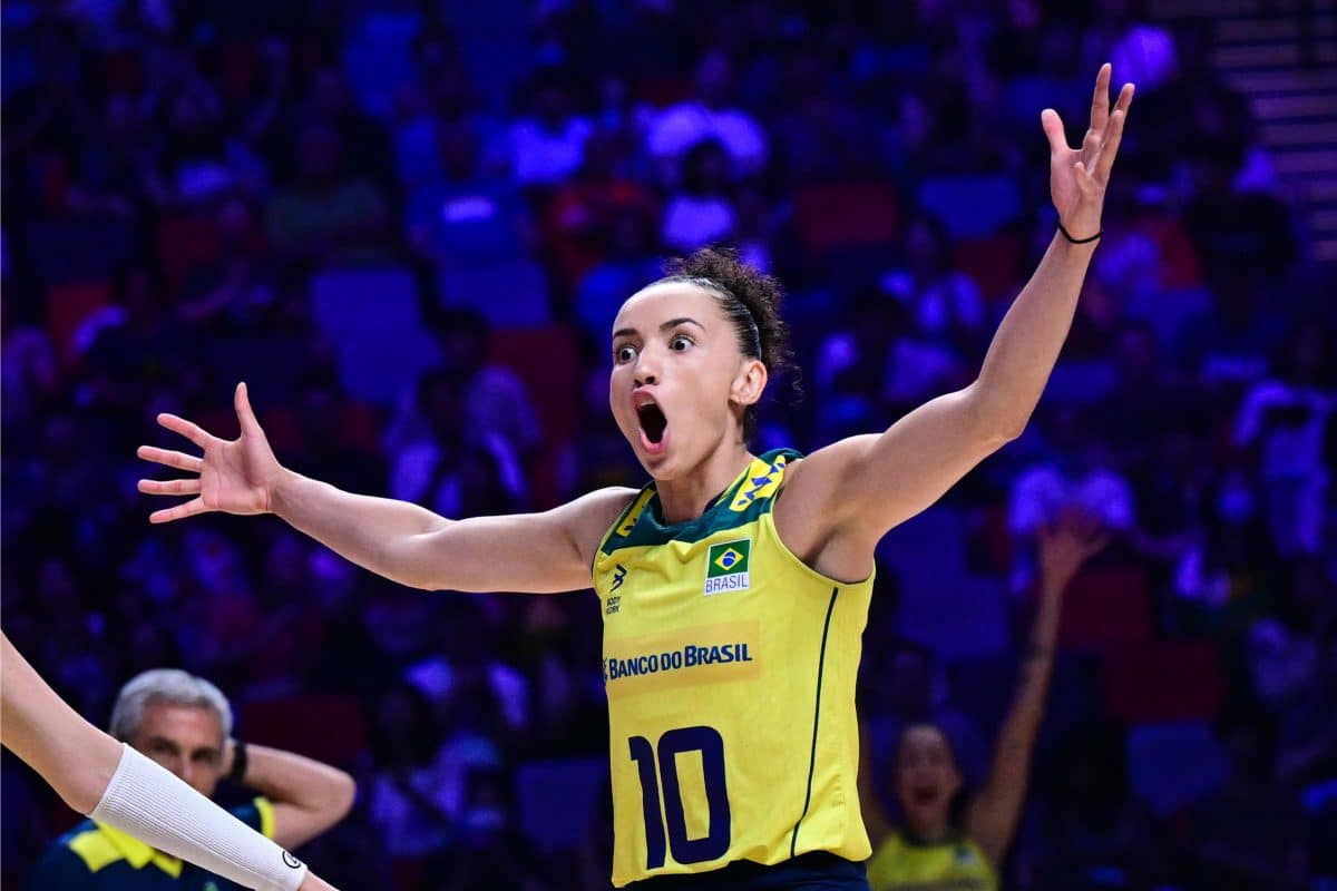 Veja os melhores momentos do Brasil na vit&oacute;ria ESPETACULAR contra a It&aacute;lia na VNL 2024