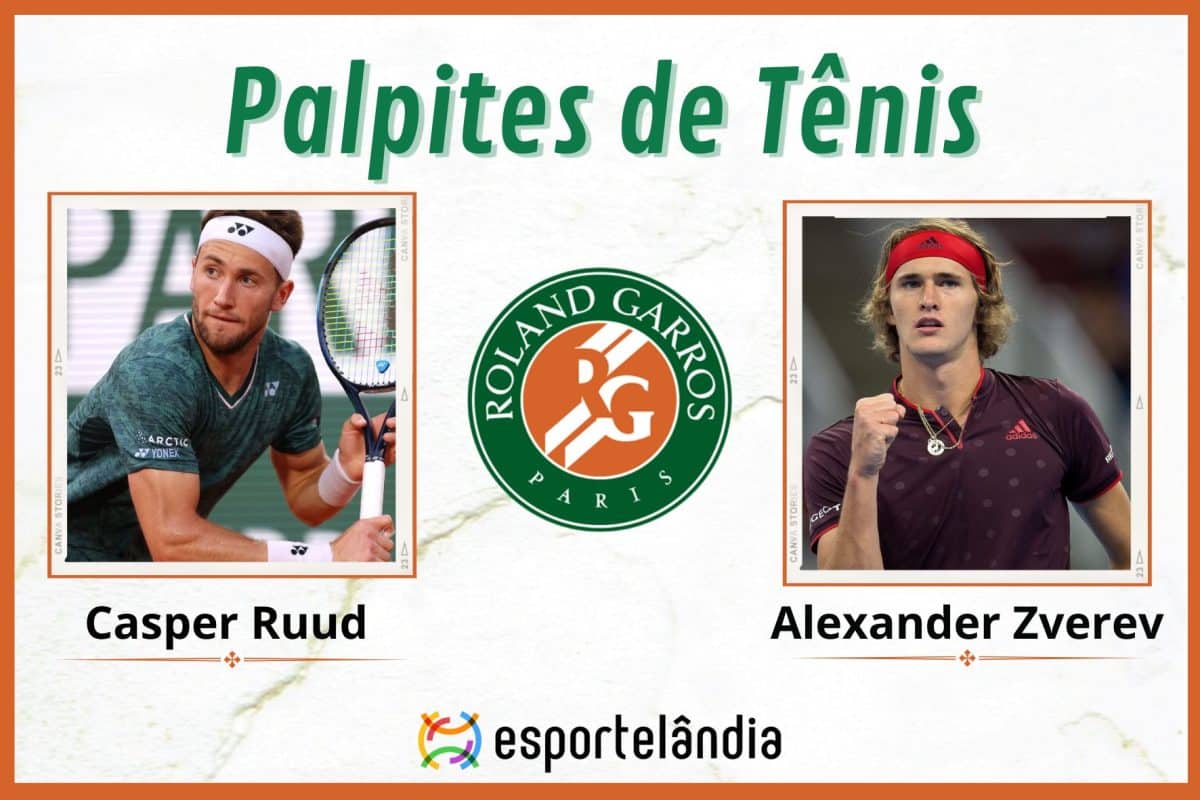 Palpites t&ecirc;nis: Casper Ruud x Alexander Zverev &ndash; 07/06 &ndash; Roland Garros
